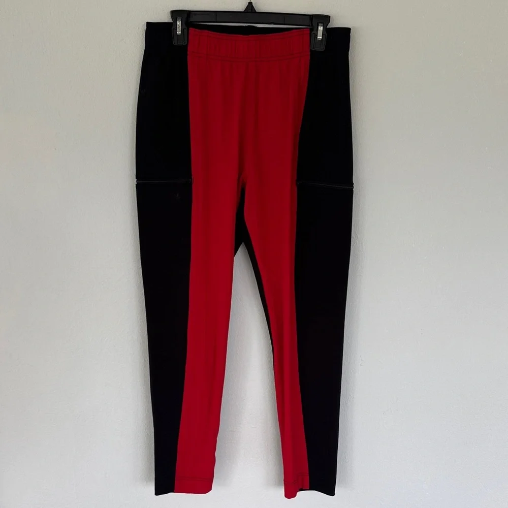 Careismatic black red high rise skinny fit medical scrub uniform pants medium